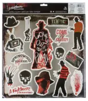 Freddy Kruger A NIGHTMARE ON ELM STREET - 16 Piece Static Window Clings, NEW