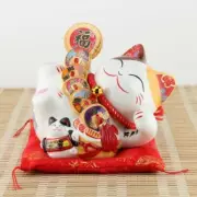 Maneki Neko Lucky Fortune Cat Coin Bank Fengshui Ceramic Decor Gift 35820