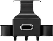 PU Leather Car Seat Back Organizer with Storage Box, Tissue Holder, Cup Holder And Adjustable Phone Mount(Black)
