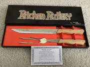 Vintage Kitchen Kutlery Carving Set by Outer World, Knife & Serving Fork Cutlery
