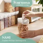 KURUMA NAMI 收納盒多用途簡約零食密封容器易茶糖咖啡罐美學簡約零食收納盒透明意大利面意大利面罐