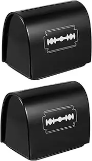 minkissy 2Pcs Razor Blade Storage Case Portable Disposal Container for Double Edge Blades Design Removable Bottom for Easy Emptying Safe Convenient Shaver Recycling Box