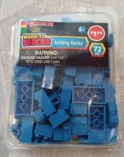 L*E*G*O Compatible Generic Make It Blocks Blue Colored Building Blocks. New Box!