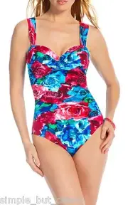 Miraclesuit Photo Rose Aspen saxon One Piece Swimsuit 448439 BNWT size AU 18
