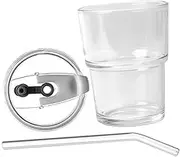 WOFASHPURET 1 Set Glass Water Cup with Lid and Straw Stylish Multi Use Practicality for Tea Milk and Soda Durable and Convenient Drinking Glass for Home and Restaurant