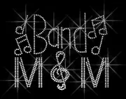 BAND MOM RHINESTONE IRON ON TRANSFER HOTFIX MUSIC SHARP