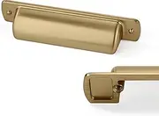 [CABDM] 6 Pack Cup Pulls 2-1/2"(64mm) Center to Center Drawer Pulls Champagne Bronze Cabinet Cup Pulls Kitchen Cabinet Hardware Satin Brass Cabinet Handles Bin Cup Drawer Handles Gold Knobs.