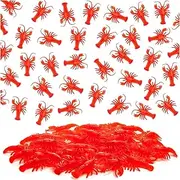Lobster Toy, 50 Pcs Soft Lobster Models Crawfish Decoration, Small Red Lobster for Summer Beach Scenario Decoration and Home Decoration