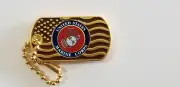 Wholesale Lot of 12 Marines Dog Tag Lapel Hat Cap Pin Gold Tie Tac FAST SHIP