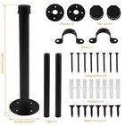 2 Pcs Industrial Pipe Clothes Bar Wall Mounted Pipe Clothing Rack Metal DeCEb