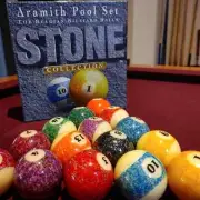 ARAMITH STONE POOL BALL SET. FREE PRIORITY US SHIPPING!
