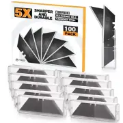 100-Pack Utility Knife Blades, Blackened SK-2 Razor Blades for Box Cutter, Ne...