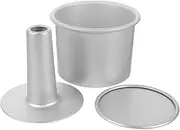 HOLIDYOYO 3Pcs Round Aluminium Alloy Cake Pan with Removable Bottom Nonstick Baking Mold for Chiffon Angel Food Cakes for Home Baking and Housewarming