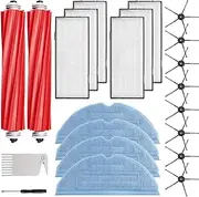 Accessories Kit Compatible with Roborock S7, S7+, S7 MaxV, S7 MaxV Plus - Replacement Vacuum Cleaner Set: 2 Main Brushes, 8 Side Brushes, 6 Filters, 4 Mop Pads