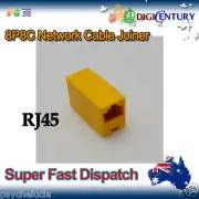 Yellow RJ45 8P8C Network Cable Joiner Plug Coupler Extender Connector Adapters