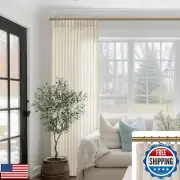 SHINELAND 108 Inches Long Linen Extra Wide Window Sand Sliding Door Curtains