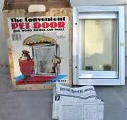 NEW OLD STOCK 1982 Pet Door for Wood Doors & Walls Small Cats Dogs Aluminum