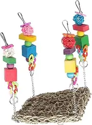 Hohopeti Parrot Swing Hammock Bird Perches Pet Bird Perch for Cage Bird Nests Bed for Cage Chicken Coop Swing Bird Feeders Outdoor Hanging Household Bird Hammock Hamster Block