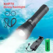 Ultra Bright XHP70.2 LED Diving Flashlight Underwater 100M Scuba Dive Torch Lamp
