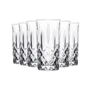 RCR Crystal Orchestra Cut Glass Highball Cocktail Glasses Tumblers Set - 396ml - Pack of 12