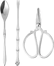 Cabilock Stainless Steel Crab Set Seafood Tools Set Crab Fork Scissor Easy to Use