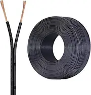 2-core Parallel Electrical Wire 10-200FT 18-Gauge Wire Tensile Copper Core Conductor Antifreeze Waterproof Sunscreen Decorative Light Strip Hookup Wire(80FT(25M))