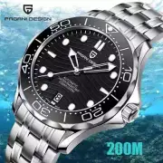 PAGANI DESIGN 1685 Sapphire Crystal 200M Stainless Steel Black Dial Automatic