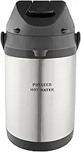 Pioneer Flasks Stainless Steel Airpot Hot Water Dispenser Conference Event Flask, 3 litres, Silver (SS30HC/WAT)