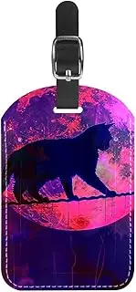 [YTYVAGT] Luggage Tag,Suitcases Luggage Tag,Backpack Luggage Tags,1-Pc,Cat Raining Full Moon Night