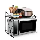 Microwave Shelf Metal Spice Stand Microwave Oven Rack for Office Desk Pantry