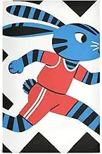 Amooorous Cutebunny Running Blue Black decorativea towels kitchen fall microfiber cleaning towels kitchen (prop2) design rags quality accesorios para mesas 28x18in set of 6