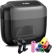Black Car Trash Can Bin with Lid & 105 PCS Trash Bags and 2 PCS Car Seat Hook, Built-in Storage Car Garbage Can Car Accessories Mini Trash Bin Car Dustbin Organizer Container for Car Office Home