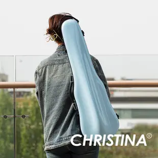 [Christina]莫蘭迪藍小提琴盒碳纖維 輕量堅固 防潮小提琴琴盒 小提琴盒 4 4 小提琴硬盒 小提琴盒 輕