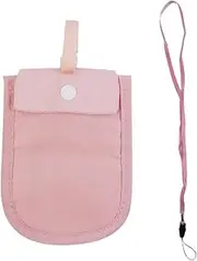 Sarini Cash Bag Travel Women Hidden Bra Purse Travel Bag Under Clothes Burglar Purse Passport Money Credit Card Secret Pocket Valuables Fit For All Bra Sizes (Pink)