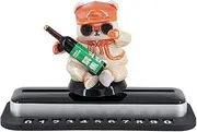 Car Dashboard Number Display | Temporary Parking Number Sign Skateboard Bear Phone Number Plate,Creative Number Card with Phone Holder Interior Ornaments for Vehicle