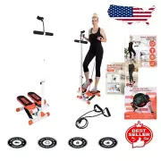 Adjustable Height Home Exercise Stepper with Bluetooth Phone Stand & LCD Monitor