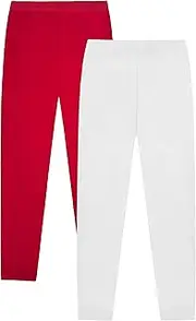[VOGRYE] 2 Pack Girls Leggings Thick Cotton Leggings for Girls Kids Full Length Girls Pants Stretchy