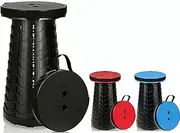 Portable Folding Stool Retractable Pop Up Outdoor Travel Camp Fishing Chair (Black)