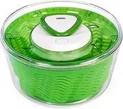 Zyliss Easy Spin 2 Small Salad Spinner | Wash, Dry, and Serve Salad Leaves and Greens | Brake Button for Fluffing Salad | See-Through Lid and Serving Bowl | Non-Slip Base | 21cm X 13cm | Green