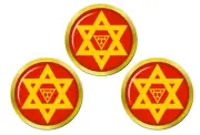 Triple Tau Star of David Masonic Golf Ball Markers