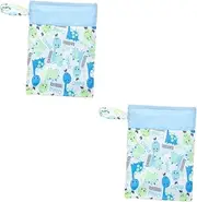 BESTonZON 2pcs Nappy Caddy Bag for Wet Dry Diapers Portable Diaper Organizer Pouch Storage Pouch for Infants Multipurpose Travel Bag
