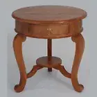 Round Timber Table, Lamp Table, Occasional Table, Plant Stand, Light Pecan.