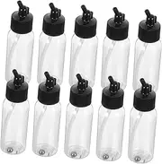 TOPPERFUN 10pcs Airbrush Paint Bottles 30ml Feed Airbrush Bottles Empty Paint Cups with Sealed Design