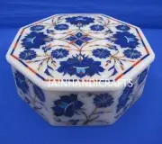 6"X6" inlay Malachite marble marble jewelry storage trinket box table top center