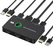 KVM Switch 2 Port Box USB and -Compatible Switch for 2 Computers Share8647