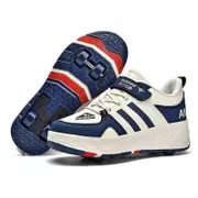TUINANLE Wheel Shoes Women Youth Outdoor Roller Skates Two-wheeled Roller Sports Shoes Men Detachable Multi-functional Running Shoes blue 38