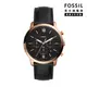 【FOSSIL 官方旗艦館】Neutra 新雅仕計時男錶 黑色真皮皮革錶帶 44MM FS5381