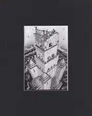 8X10 Matted Print Art Picture by MC Escher: Tower of Babel