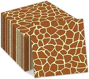 40Pcs Giraffe Print Party Supplies Giraffe Print Theme Party Paper Napkins Disposable Party Napkins Set Giraffe Print Paper Luncheon Napkins Safari Giraffe Print Theme Party Supplies