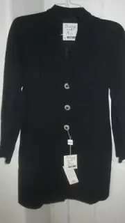 Moschino Italian 46 Lined Wool Jacket Blazer Coat Silver Buttons USA Sz 12 NWT